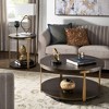 Inspire Q Lars Round Coffee Table Wood and Metal T-Brace Espresso: 36" Diameter, Iron Frame, Shelf Storage - 3 of 4
