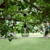 12" Solar Hanging Mesh Glass Lantern Black - Alpine Corporation - 2 of 4