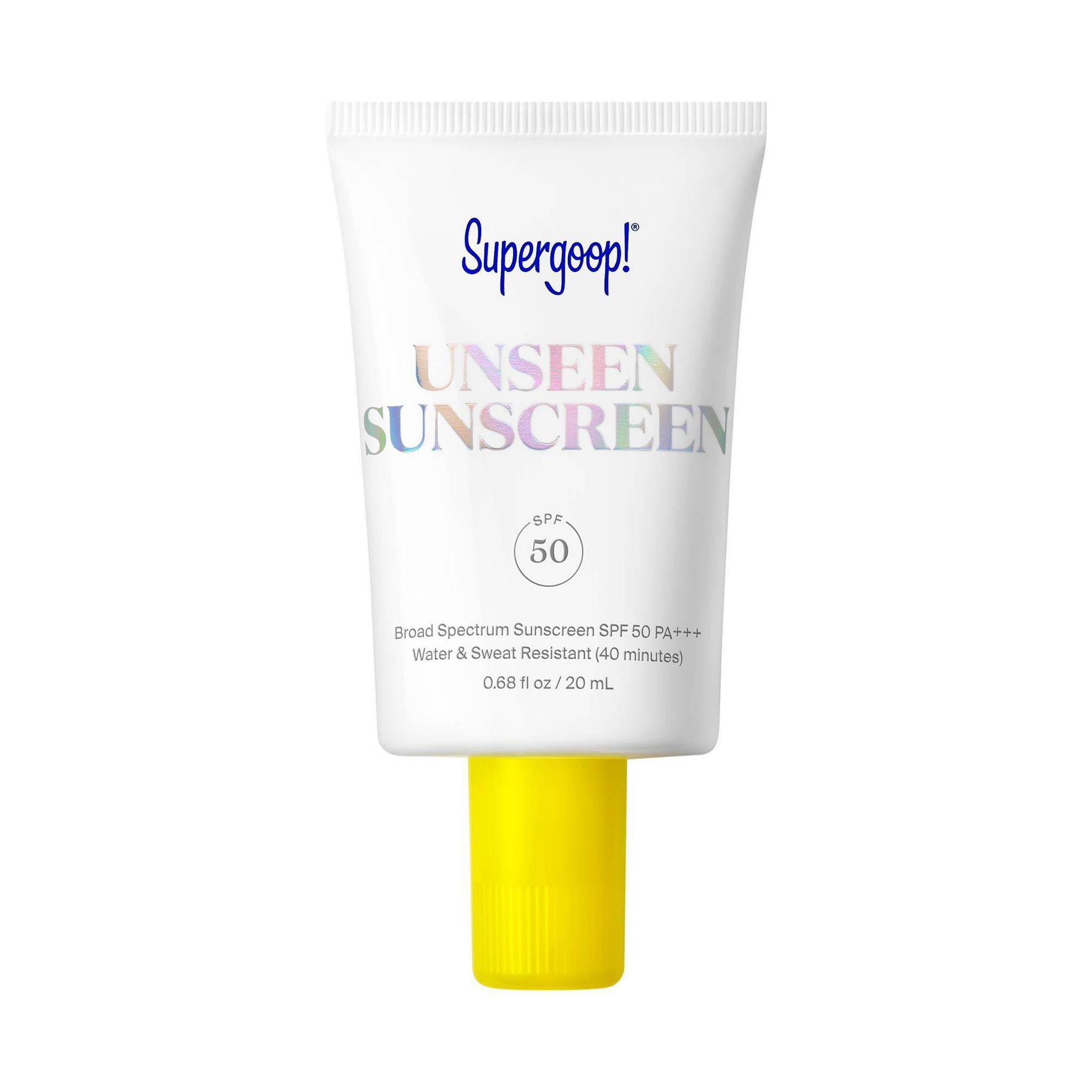 Supergoop! Unseen Mini Clear & Invisible Face Sunscreen - SPF 50 - 0.68 fl oz: Lotion, Travel Size, Face Application