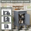 18"W Bathroom Vanity with Ceramic Sink, Freestanding Small Bathroom Sink Cabinet with Adjustable Shelf - ModernLuxe - 3 of 4