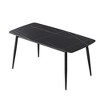 NicBex 55.12"/62.99"  Modern Artificial Stone Dining Table with Black Metal Leg for 6 People for Kitchen, Dining Room, Office - 4 of 4