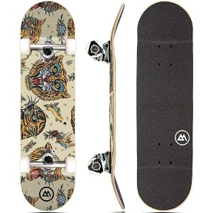 Magneto Skateboard | Maple Wood | ABEC 5 Bearings | Double Kick Concave Deck | For Beginners, Teens & Adults (Jacsen Tigerblood) - 1 of 4
