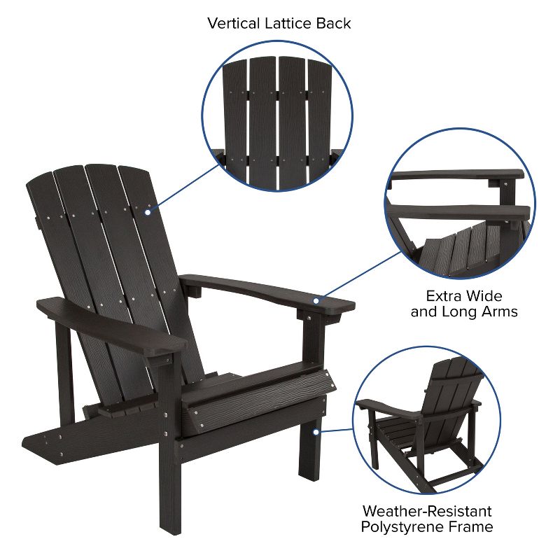 Flash Furniture Charlestown Commercial All-Weather Poly Resin Wood Adirondack Chair, 4 of 12