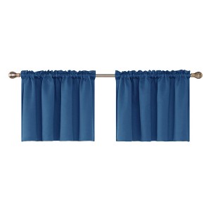Deconovo Rod Pocket Solid Window Valance Curtains (2 Panels, Light Filtering, OEKO-TEX Certified) - 1 of 4