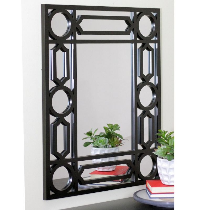 Northlight 29.5" Black Framed Geometric Style Rectangular Wall Mirror, 5 of 6