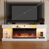 WOWLIVE 80" Fireplace TV Stand with LED Lights and Charge Station, Sleek Modern Entertainment Center with Storage for Living Room - 4 of 4