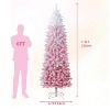 Clearance! 6 FT Prelit Blue Gradient Snow Flocked Christmas Tree, Slim Pencil Xmas Tree, Hinged Branches, Easy Setup - 2 of 4