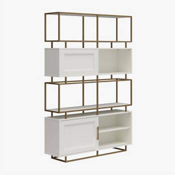 70.3" Goldie Modern Bookcase Room Divider White - CosmoLiving by Cosmopolitan