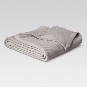 Twin Solid 100% Cotton Bed Blanket Gray - Threshold