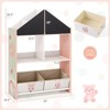 Infans Kids Dollhouse Bookshelf w/ Writable Chalkboard  Whiteboard 4 Top Compartments - 2 of 4