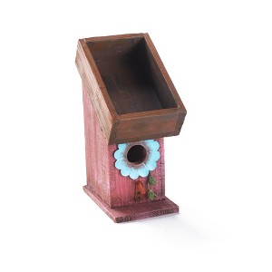 The Lakeside Collection Wood Combination Bird House and Planter with Distressed Finish - 1 of 4