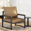 Hooseng Modern Style Living Room Accent Chair With Faux Leather Upholstery And High Density Sponge Padding, Cozy Armchair With Robust Metal Frame - 2 of 4