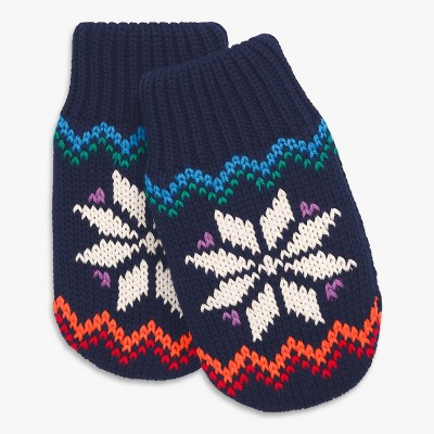 Primary Baby Fleece Lined Rainbow Snowflake Fair Isle Mittens