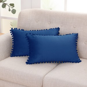 Deconovo Velvet Pom-Pom Pillow Covers 2-Pack – Multiple Sizes (Cover Only) - 1 of 4