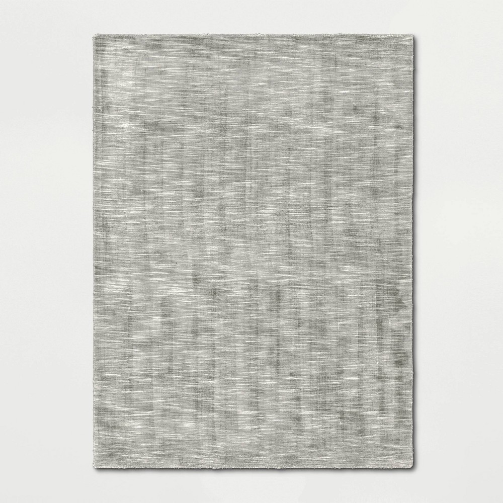 9'X12' Viscose Cross Hatch Solid Area Rug Silver - Project 62™
