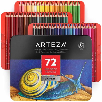 Arteza Professional Vibrant Colored Pencils, Assorted Colors, Set for Adults Artists - 72 Pack (ARTZ-8072)