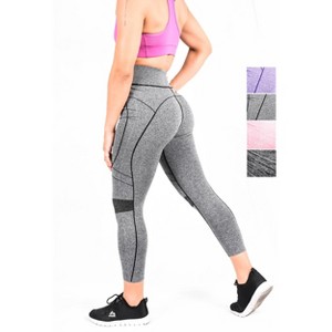 Women's Tummy Yoga Pants Leggings High Waist Running Tights 4 Way Stretch, Girls Leggings - 1 of 4