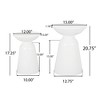Maggift Patio End Tables Accent Side End Table for Outdoor and Indoor, Garden, Backyard Use, Special Design, White, 15"*15"*20.75" - 3 of 4