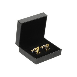 Unique Bargains Men Weddings Gift Classic Alphabet Cuff Links with Box 2 Pcs - 1 of 3