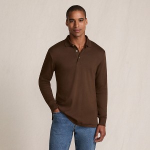 Lands' End Men's Long Sleeve Cotton Supima Polo Shirt - 1 of 4