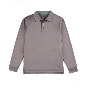 Memoi Boys Silky Soft Dri-Effect Moisture Wicking Long Sleeve Polo Shirt - 1 of 2