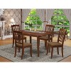 HomeStock 5-Pc Mahogany Finish Solid Wood Top - Rectangular Dining Room Set with Butterfly Leaf - Seats 4 - 2 of 4