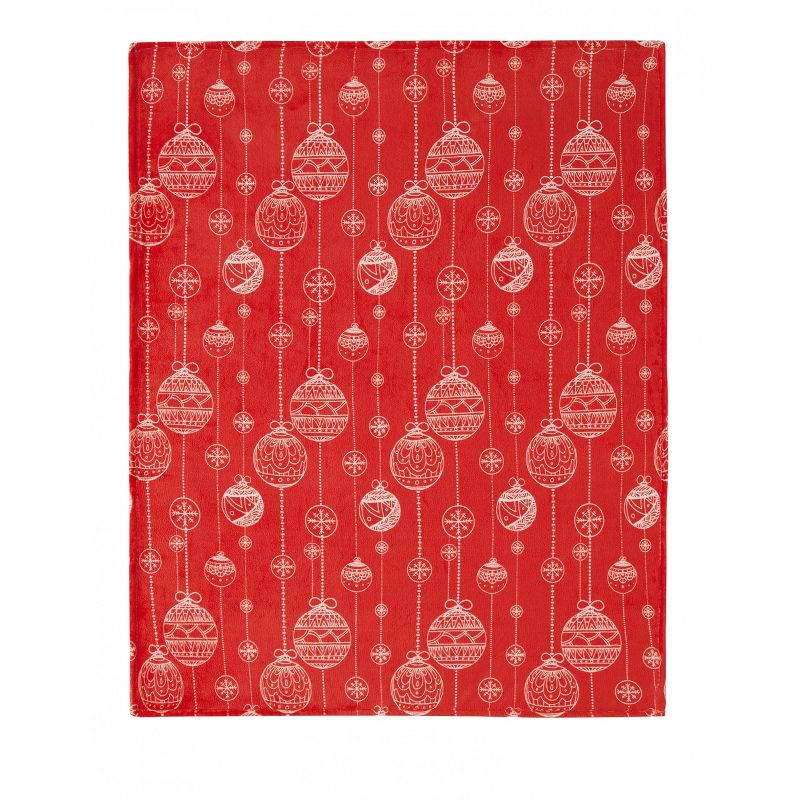 Kate Aurora Holiday Living Red Spice Christmas Ornaments Plush Accent Throw Blanket - 50 in. W x 60 in. L, 3 of 4