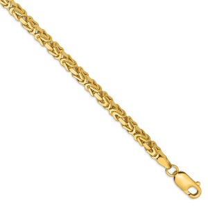Black Bow Jewelry 3.25mm, 14k Yellow Gold, Solid Byzantine Chain Bracelet - 1 of 4