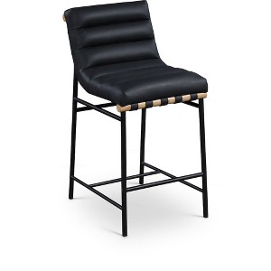 Meridian Furniture,Burke Black Vegan Leather Counter Stool - 1 of 4