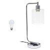 Modern Iron Desk Lamp with USB Port and Glass Shade - Lalia Home - 3 of 4