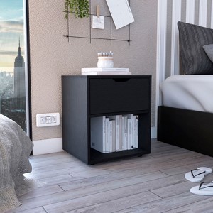 NicBex 1 Drawer Nightstand with Handle Free Design,Bedside Table with Open Storage Shelf,Modern Side Table for Bedroom - 1 of 4