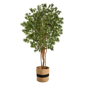 Nearly Natural 6-ft Japanese Maple Artificial Tree in Handmade Natural Cotton Planter - 1 of 4