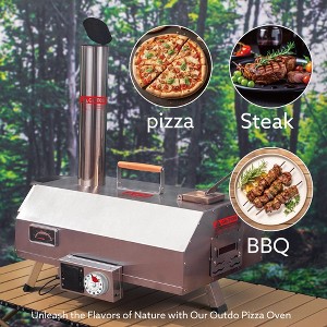 Stainless Steel Pizza Oven Outdoor 12" Automatic Rotatable Pizza Ovens - 1 of 4
