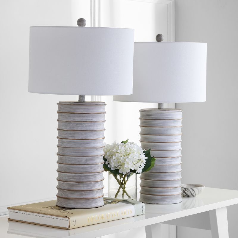 Melina Table Lamp (Set of 2) - White Wash - Safavieh., 2 of 5