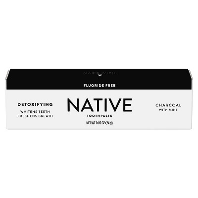 Native Charcoal Fluoride Free Natural Toothpaste - Trial Size - 0.85oz