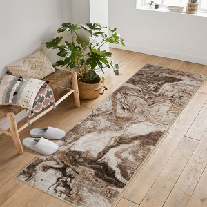 Washable Area Rug, Modern Abstract Living Room Rug with Non-Slip Backing & Short Pile, Bedroom and Dinning Room, - 1 of 4