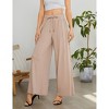 BLUEMING Womens Wide Leg Pants Casual Palazzo Pants Flowy Pants Elastic High Waist Drawstring Lounges - 4 of 4