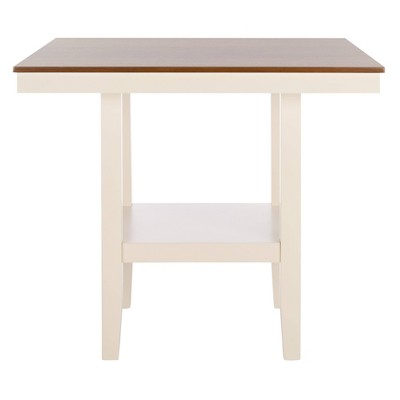 Yuri Square Counter Table White/Natural - Safavieh