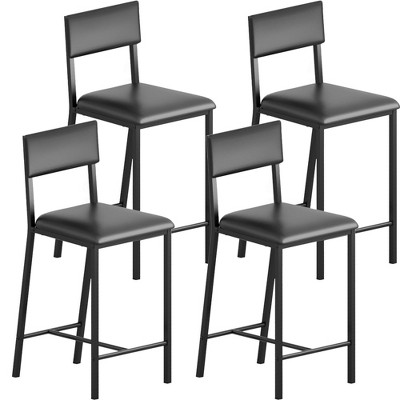 Dining Chairs Set of 4 Upholstered PU Dining Chairs Curved Backrest, Modern Dining Room Chairs Kitchen Chairs