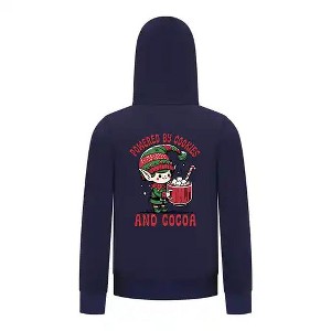 Everyday Kids Christmas Collection Powered by Cookies and Cocoa Zip Up Hoodie – Holiday Sweatshirt - Navy - 1 of 1