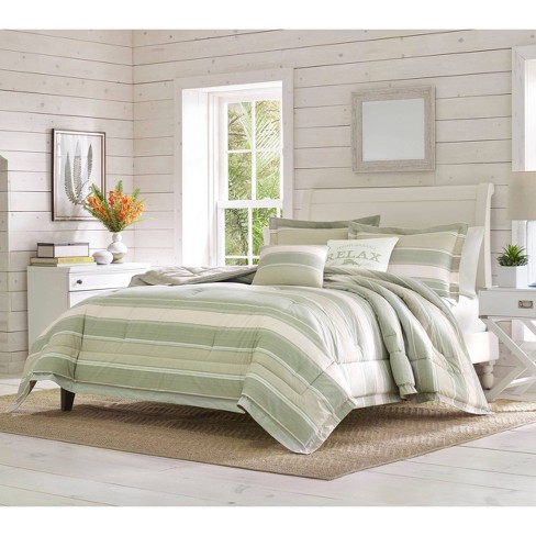 Queen 5pc Serenity Comforter Sham Set Green Tommy Bahama