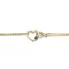 Guili 14K Gold Plated Heart Charm Bracelet with Emerald Green Cubic Zirconia Adds a Rich Pop of Color and Sparkle for a Bold, Elegant Wrist Accent - 2 of 3