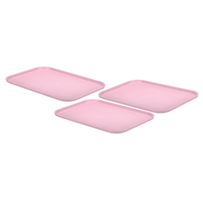 Unique Bargains Kitchen Reusable Lightweight Plastic Rectangular Serving Tray 3 Pcs