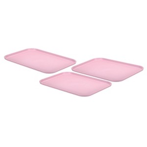 Unique Bargains Kitchen Reusable Lightweight Plastic Rectangular Serving Tray 3 Pcs - 1 of 4