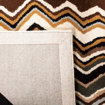 Handmade Brown and Multicolor Wool Tufted Area Rug
