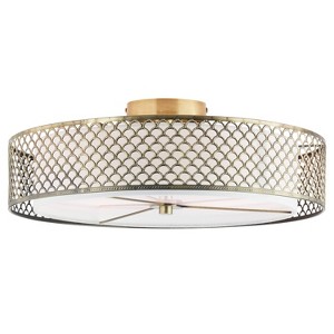 18.25" Leyla Glam Brushed Semi-Flush Mount Ceiling Fixture Sconce Gold - River of Goods - 1 of 4