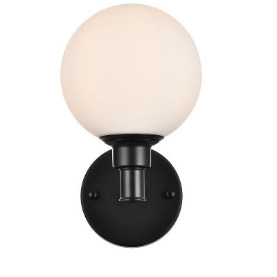 Elegant Lighting Cordelia 1 light Black and frosted white Bath Sconce