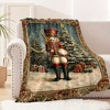 Lomsoe Christmas Nutcracker Print Flannel Blanket - All Seasons Soft and Warm Throw Blanket for Napping, Camping, Travel, Office - 3 of 4
