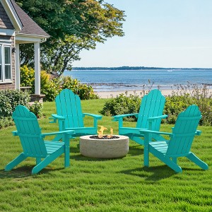 Arceso Adirondack Chairs with Cup Holder, 300lbs Weather Resistant - 1 of 4