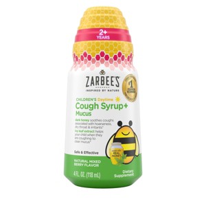 Zarbee's Kid's Cough + Mucus Daytime with Honey, Ivy Leaf, Zinc & Elderberry - Mixed Berry - 4 fl oz - 1 of 4